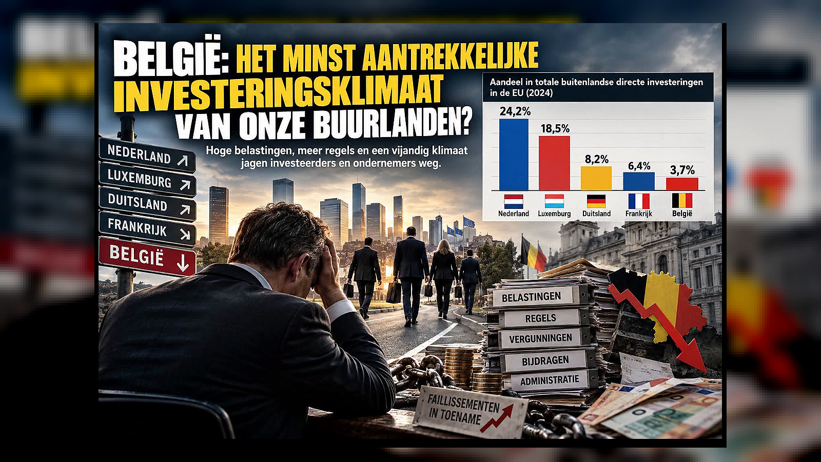 België: minst aantrekkelijke investeringsland van onze buurlanden