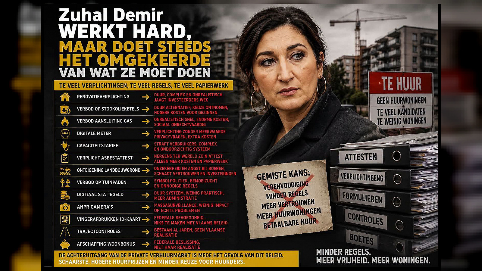 Zuhal Demir werkt hard, maar Vlaanderen heeft vooral minder regels nodig