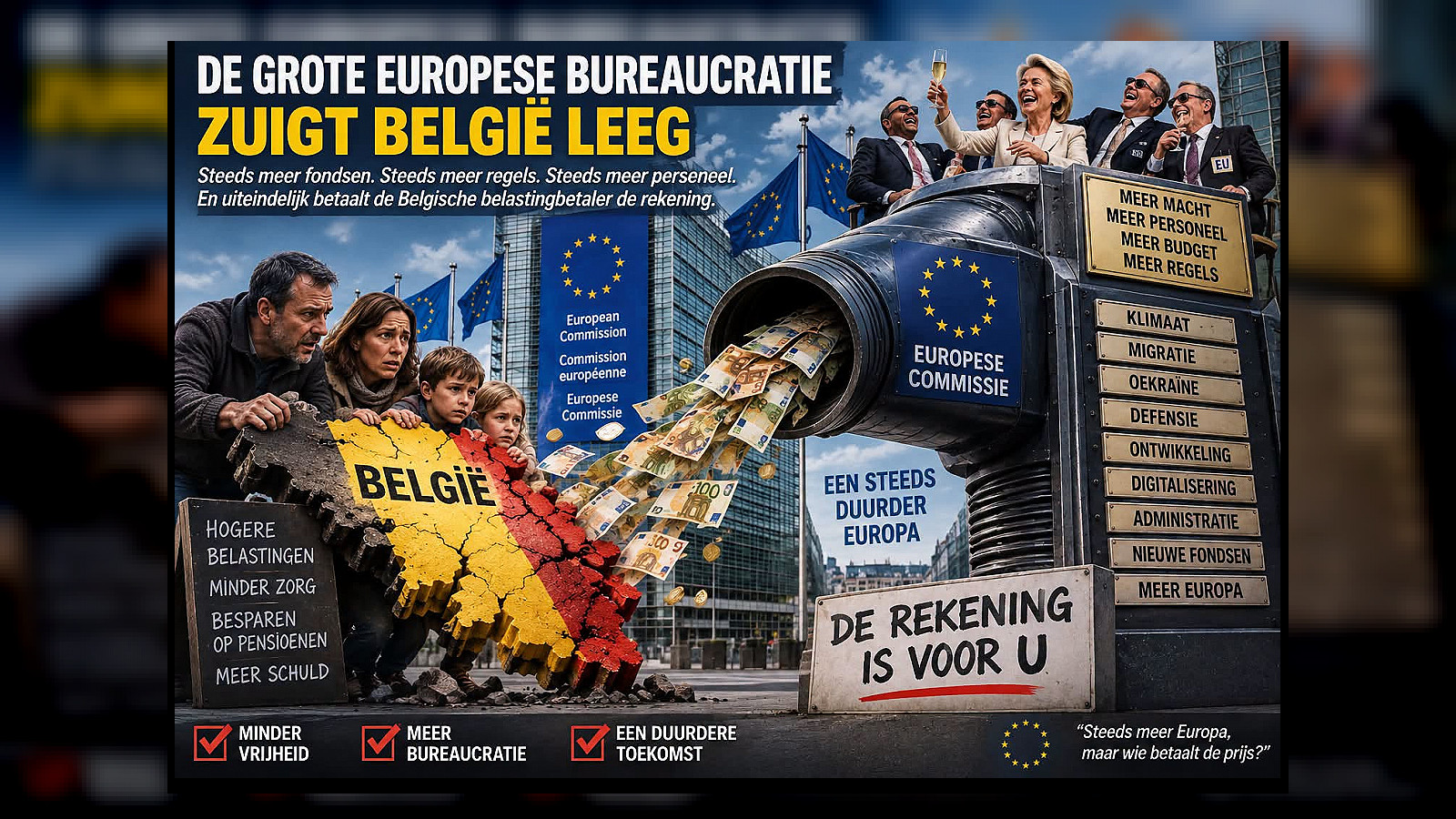 België moet EU-begroting kritisch herzien: 2,8 miljard extra in 2028‑2034