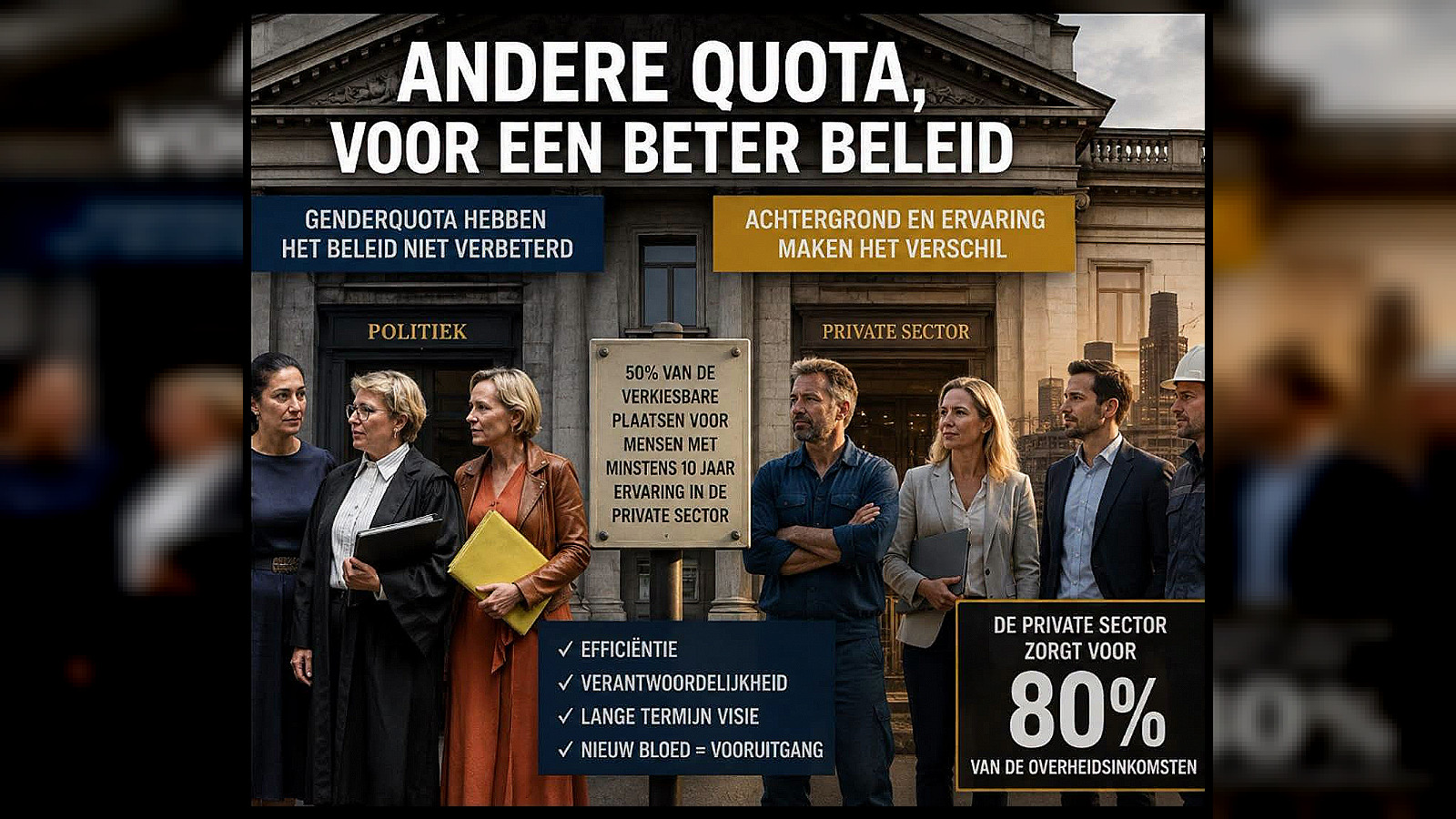 Genderquota brachten geen beter beleid: tijd voor een economisch ervaringsquotum