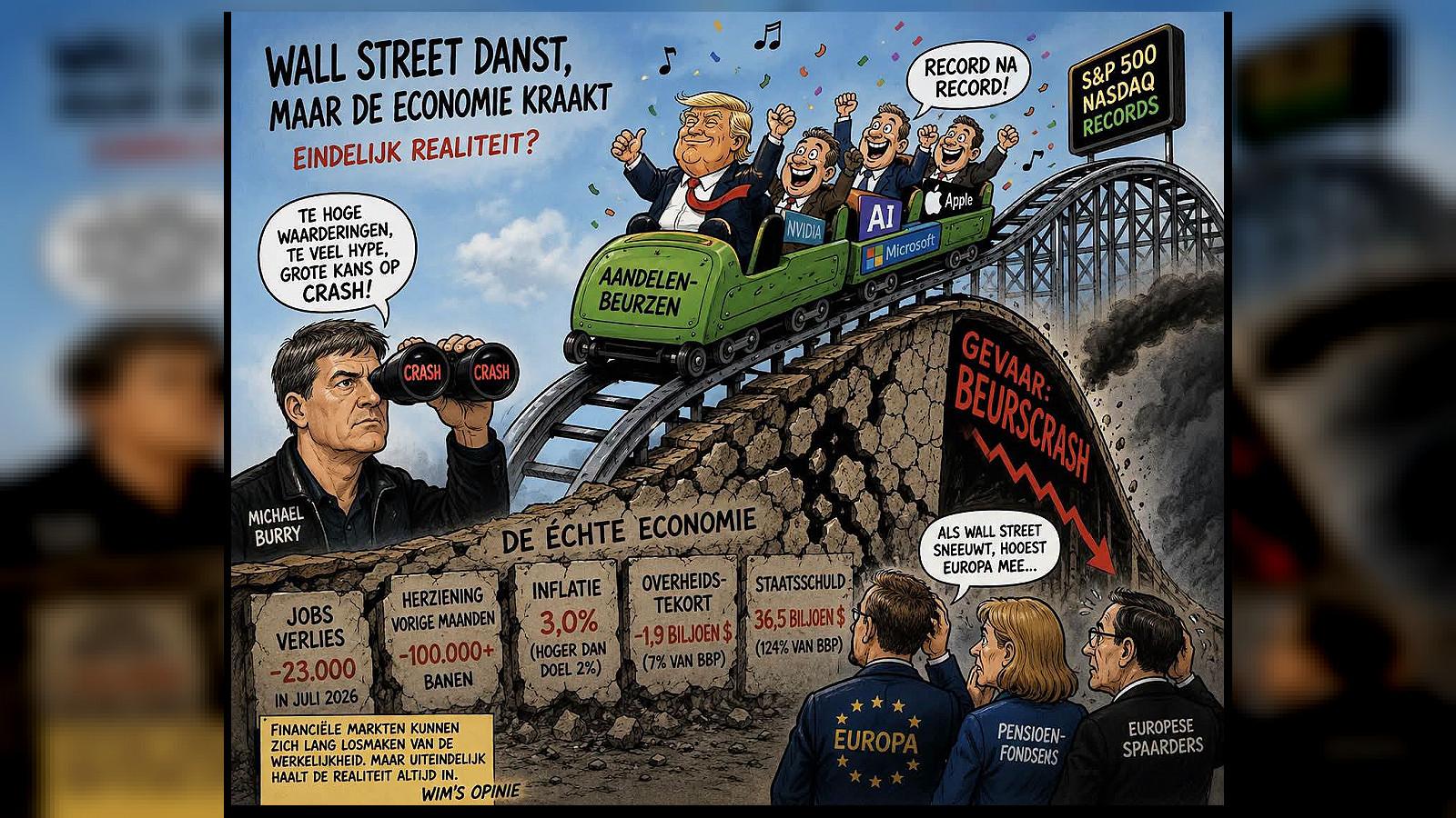 Wall Street danst, de economie kraakt: dreigt er een nieuwe beurscrash?